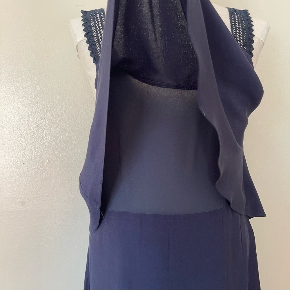 Anthropologie Maeve Navy Blue shift dress mini length size 8 preowned - Picture 4 of 7